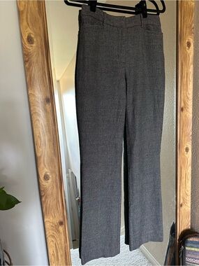 Express Charcoal Gray Textured Straight-Leg Pants